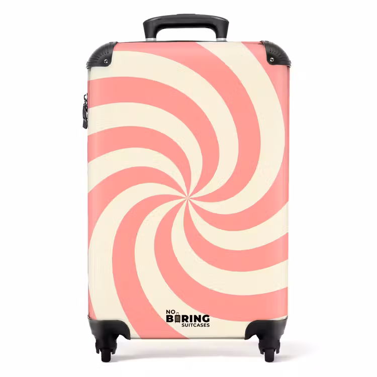 Suitcase - Spiral - Pattern - Abstract - Pink - Beige — 1