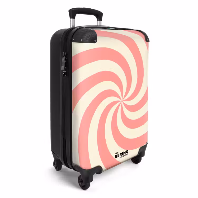 Suitcase - Spiral - Pattern - Abstract - Pink - Beige — 2