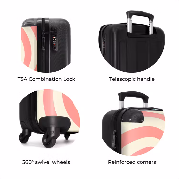 Suitcase - Spiral - Pattern - Abstract - Pink - Beige — 8