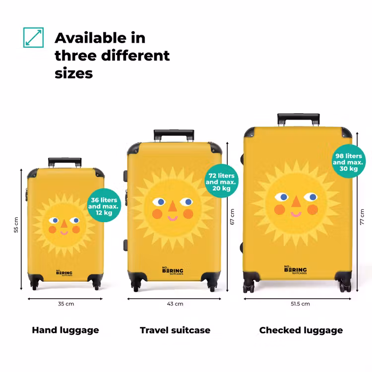 Suitcase - Sun - Face - Summer - Illustration - Yellow — 3