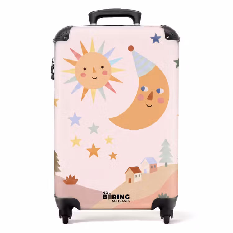 Suitcase - Sun - Moon - Stars - Children's Room - Pastel — 1