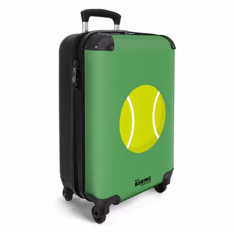 Suitcase - Ball - Yellow - Sports - Green - Illustration — 2