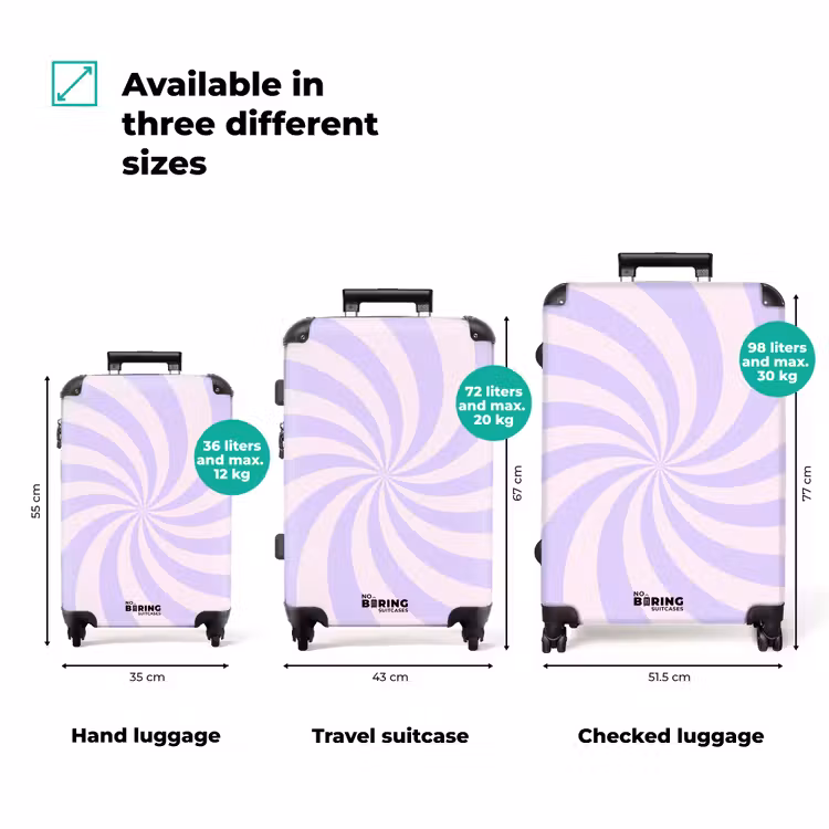 Suitcase - Pattern - Spiral - Abstract - Modern - Purple - Pink — 3