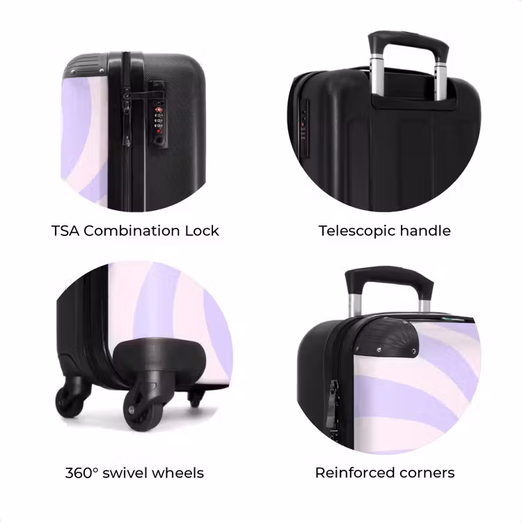Suitcase - Pattern - Spiral - Abstract - Modern - Purple - Pink — 8