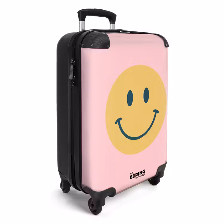 Suitcase - Smiley - Yellow - Pink - Symbol - Minimalist — 2