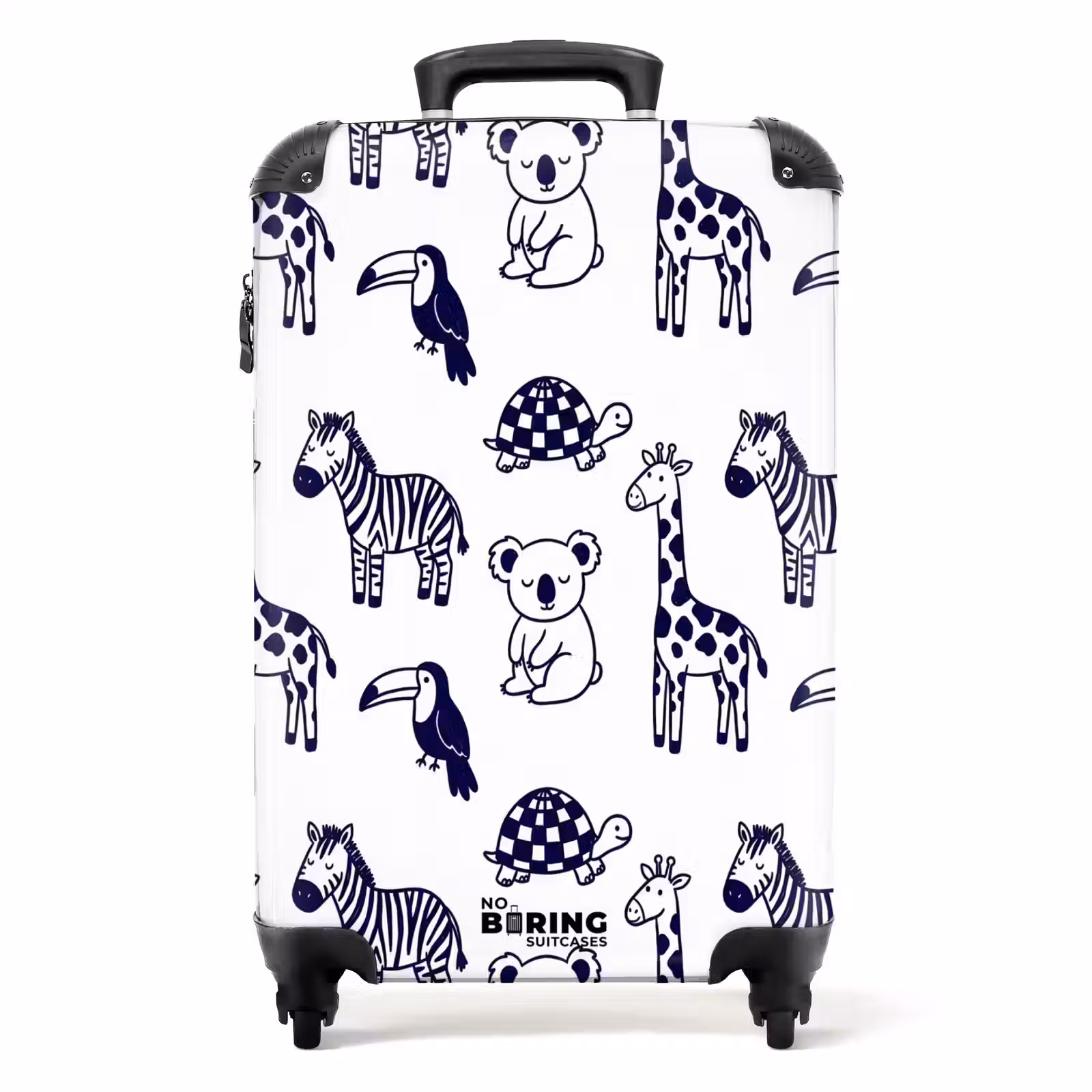 Suitcase - Animals - Pattern - Kids' Room - Graphic - White - Blue — 1
