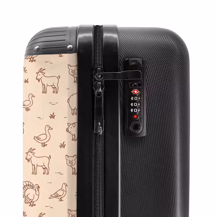 Suitcase - Animals - Pattern - Farm - Minimalist - Beige — 6