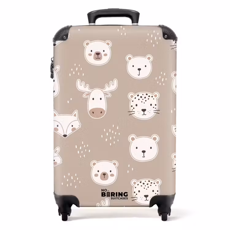 Suitcase - Animals - Pattern - Illustration - Modern - Beige — 1