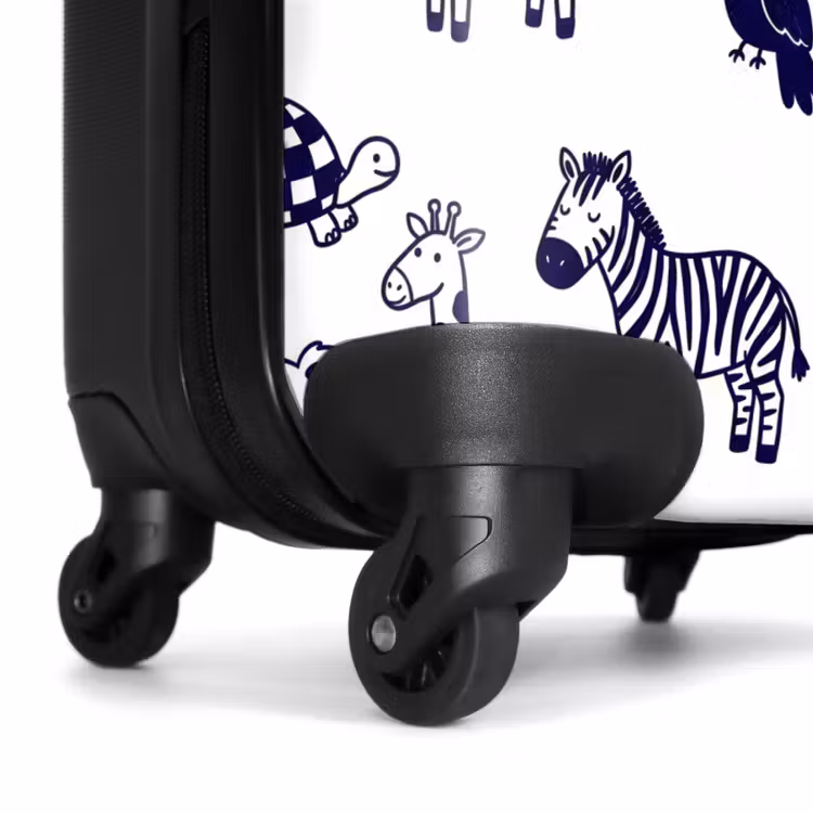 Suitcase - Animals - Pattern - Kids' Room - Graphic - White - Blue — 7