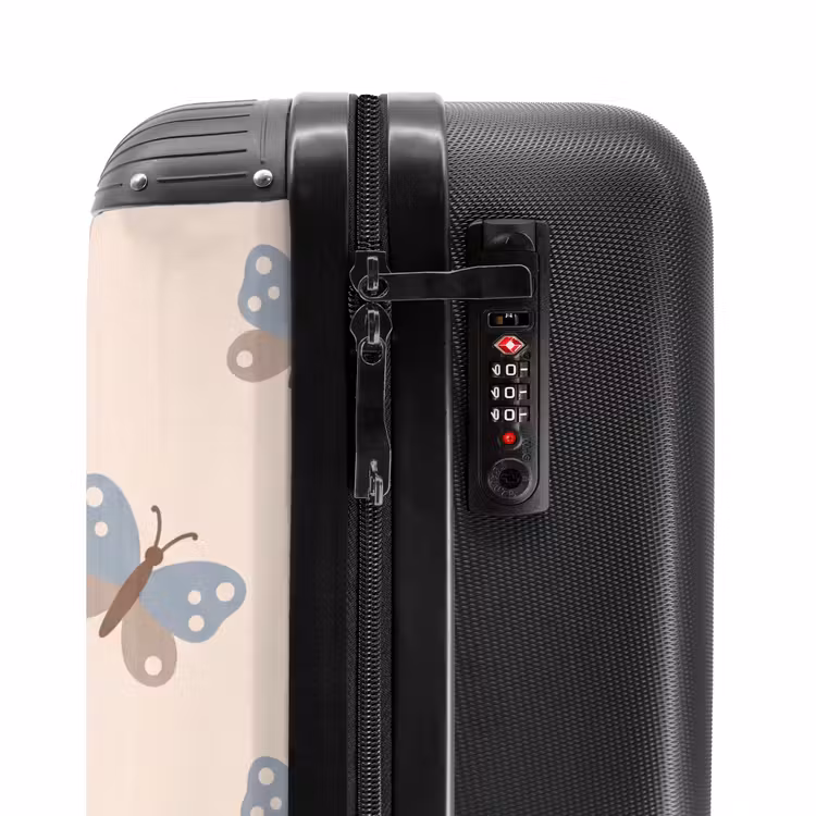 Suitcase - Insect - Butterfly Pattern - Abstract - Blue - Beige — 6