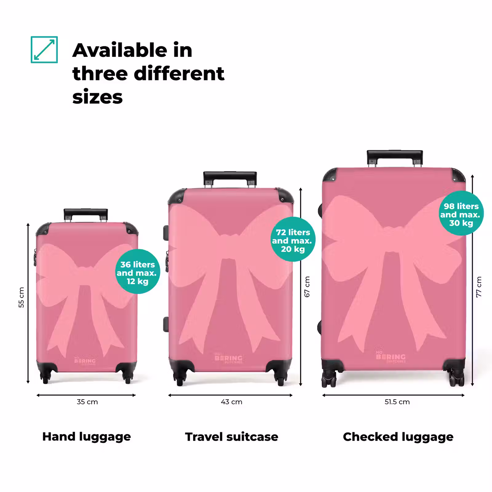 Suitcase - Bow - Pink - Classic — 1