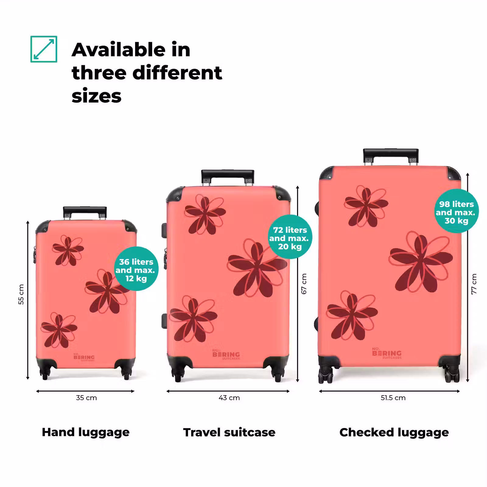 Suitcase - Flowers - Pink - Pattern — 1
