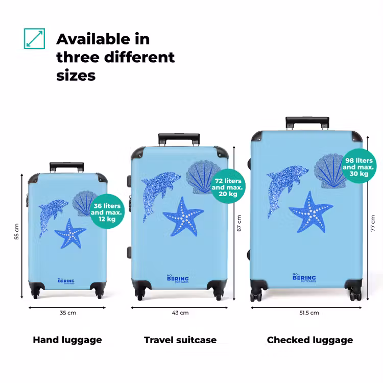Suitcase - Blue - Dolphin - Shell — 1