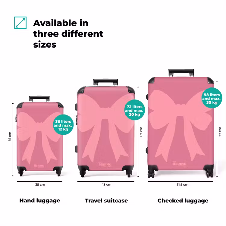 Suitcase - Bow - Pink - Classic — 1