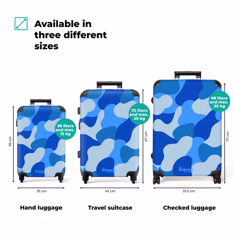 Suitcase - Camouflage - Blue - Pattern — 3