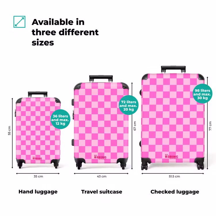 Suitcase - Chessboard Pattern - Pink - Pattern — 1