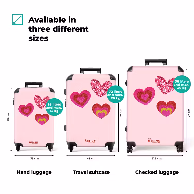 Suitcase - Hearts - Pink - Pattern — 1