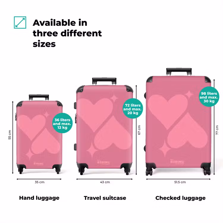 Suitcase - Hearts - Pink - Stars — 1