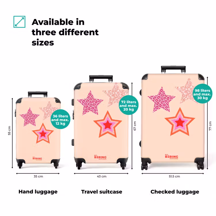 Suitcase - Stars - Patterns - Pink — 1