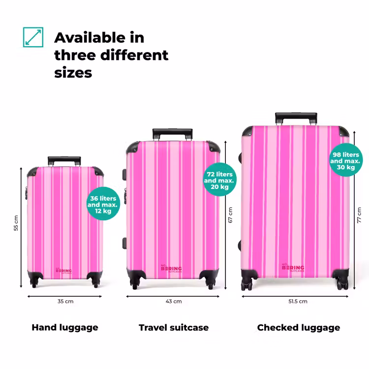 Suitcase - Vertical Stripes - Pink - Pattern — 1