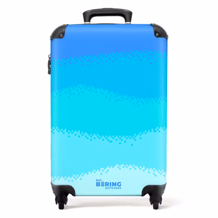 Suitcase - Blue - Pixel - Horizontal Stripes — 1