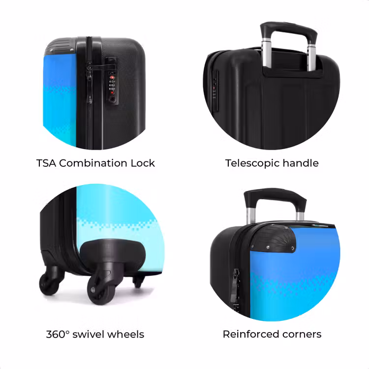 Suitcase - Blue - Pixel - Horizontal Stripes — 8