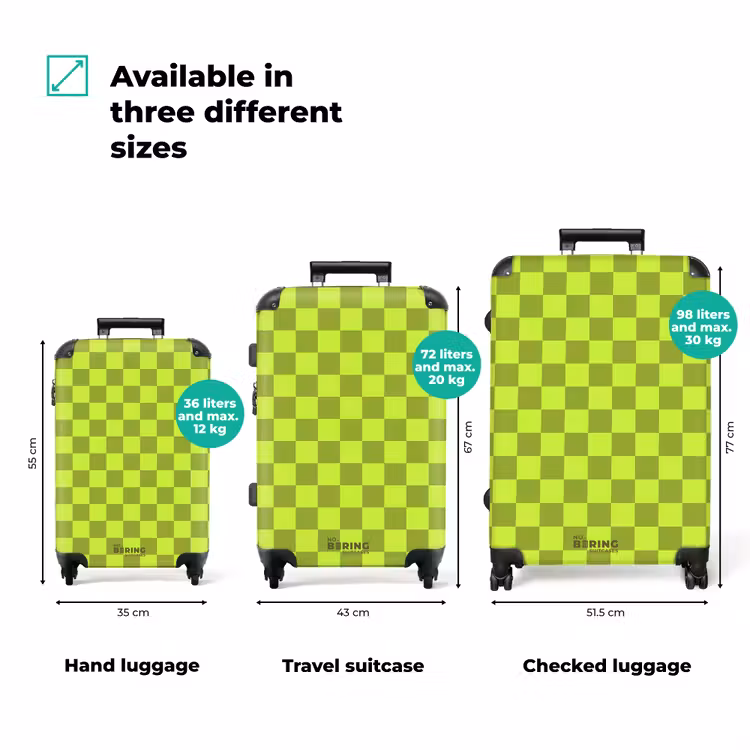 Suitcase - Chessboard Pattern - Light Green - Dark Green — 1