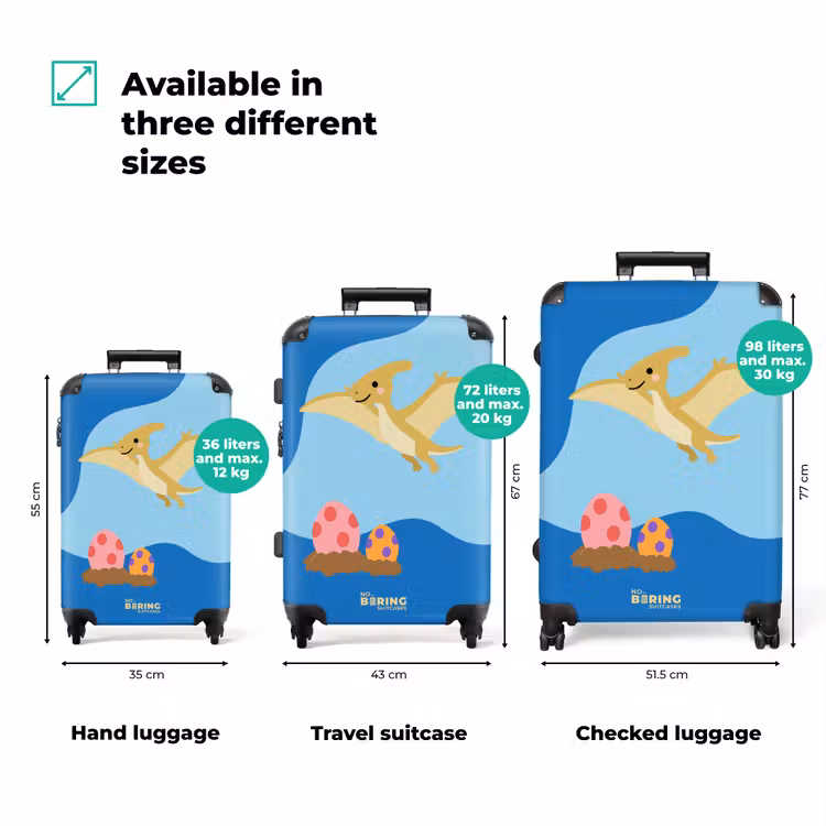 Suitcase - Dino - Eggs - Blue — 1