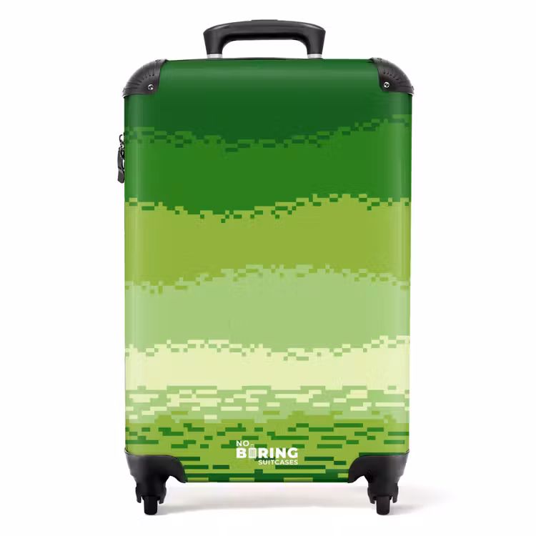 Suitcase - Green - Pixel - Horizontal Stripes — 1