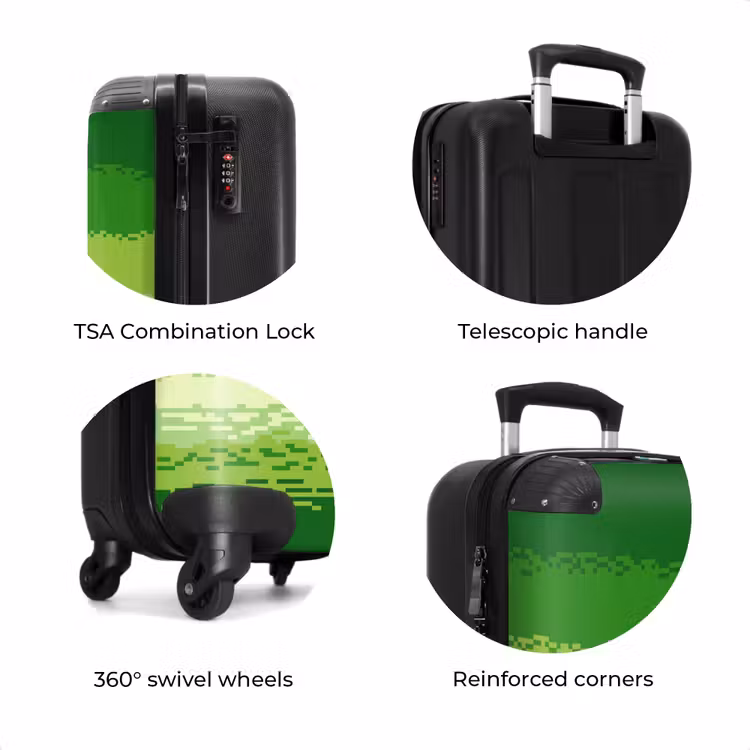 Suitcase - Green - Pixel - Horizontal Stripes — 8