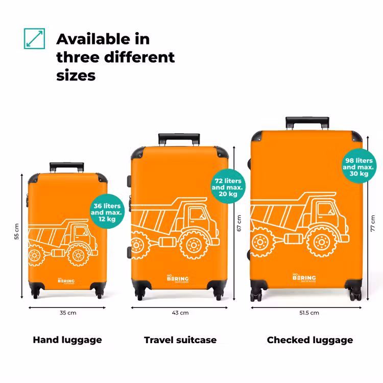 Suitcase - Dump Truck - Orange - White — 1