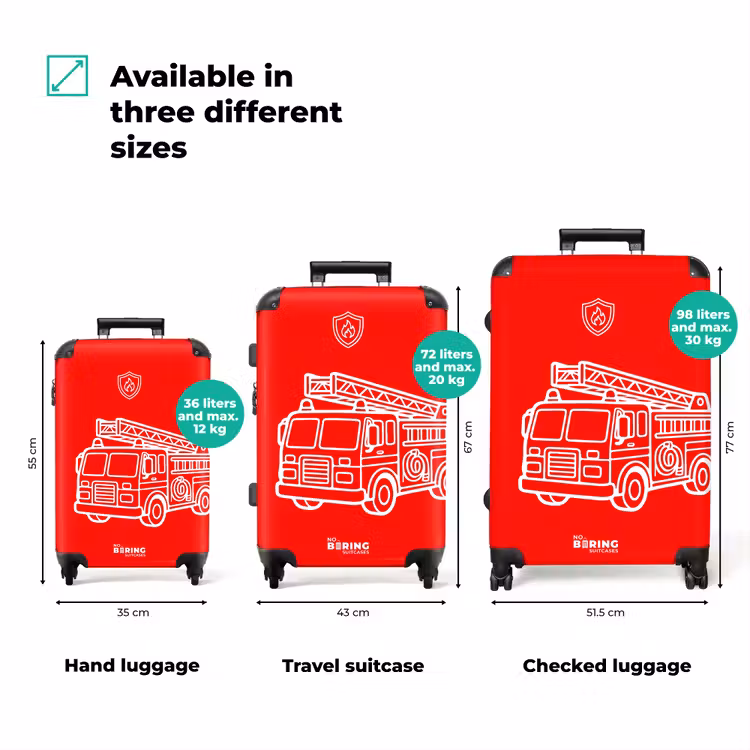 Suitcase - Fire Department - Red - White — 1