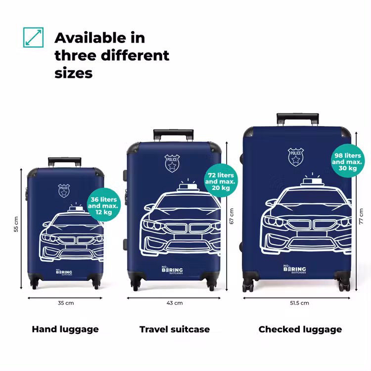 Suitcase - Police - Blue - White — 1