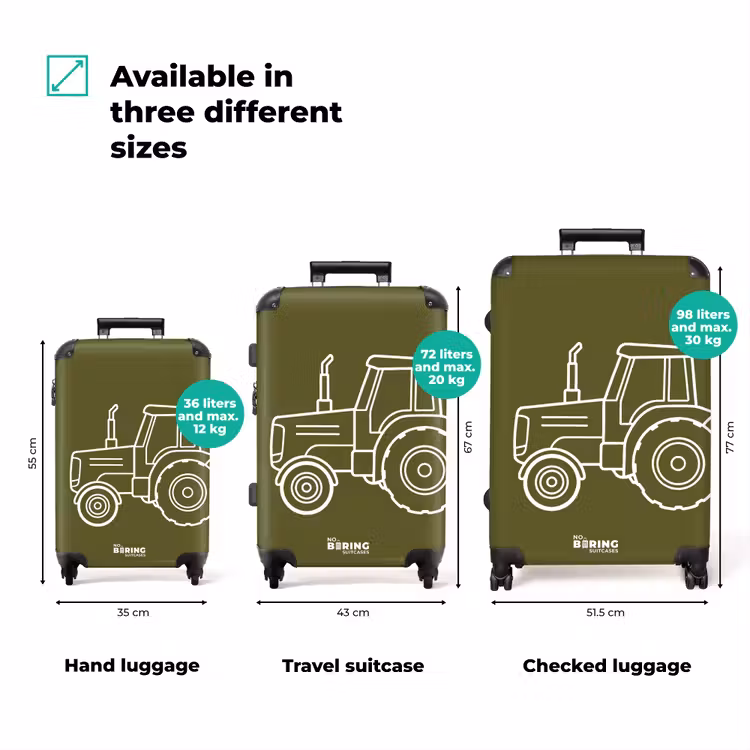 Suitcase - Tractor - Green - White — 1