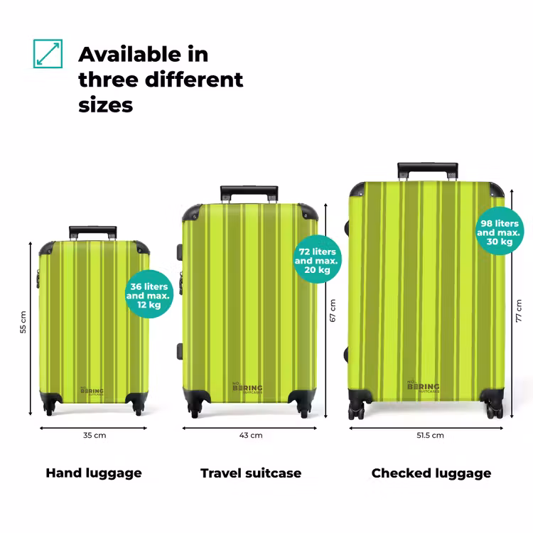 Suitcase - Vertical stripes - Light green - Dark green — 1