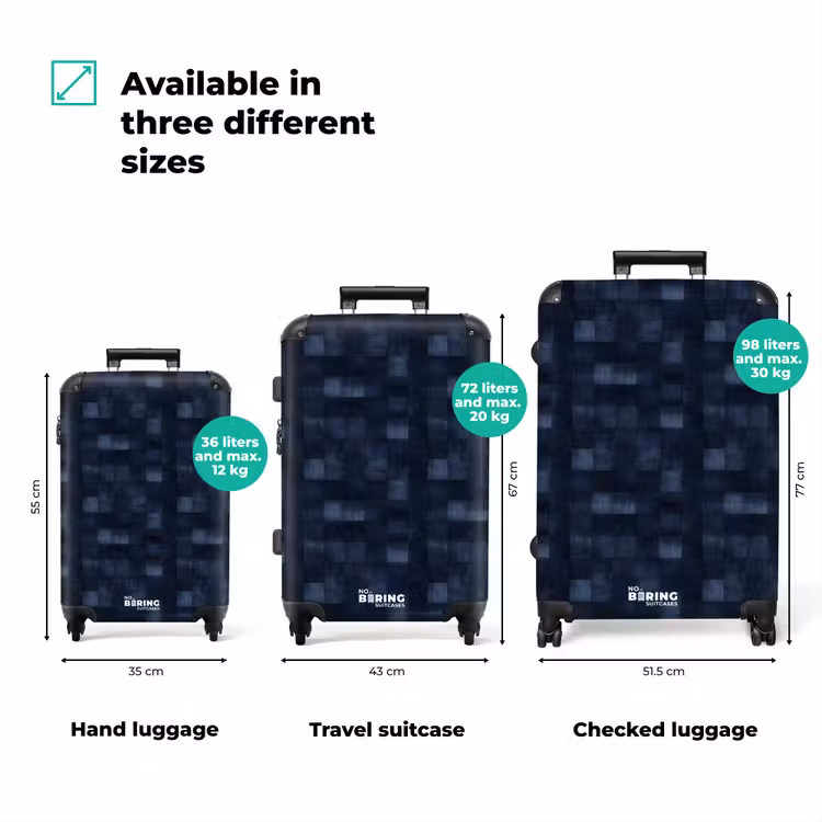 Suitcase - Pattern - Checkered - Navy Blue — 1