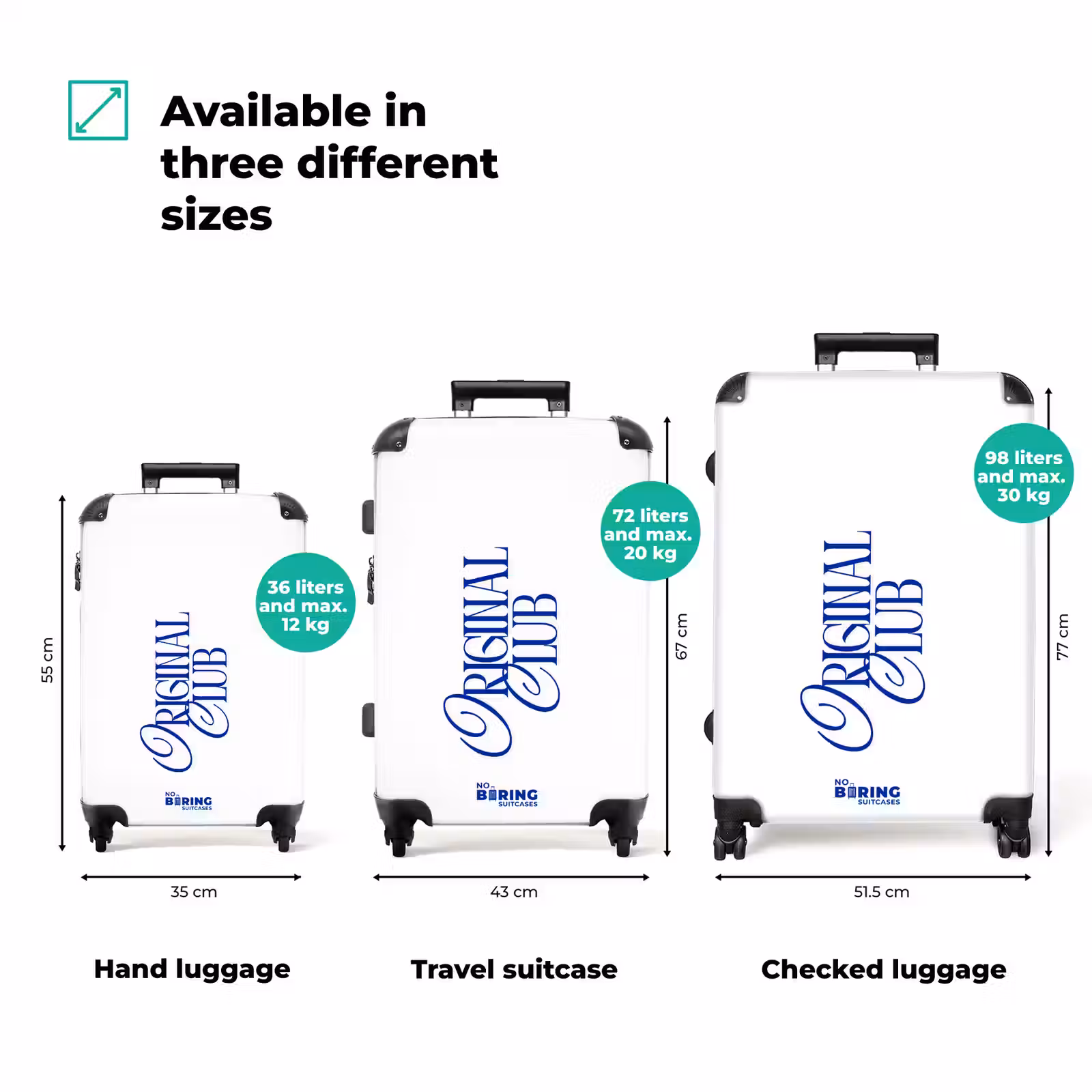 Suitcase - Blue - White - Minimalist — 1