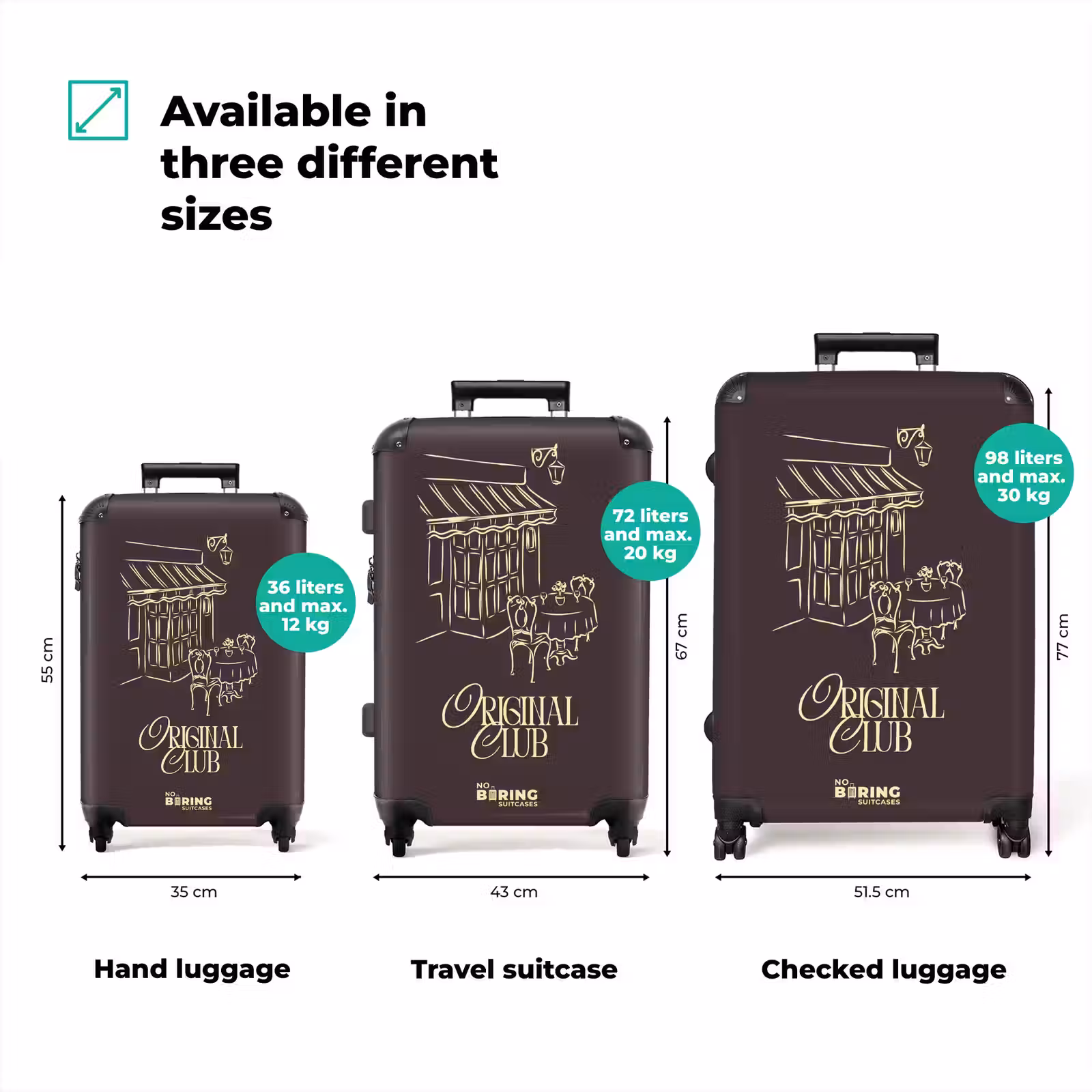 Suitcase - Brown - Yellow - Café — 1