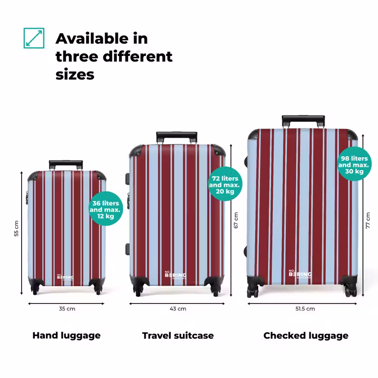 Suitcase - Blue - Red - Vertical stripes — 1