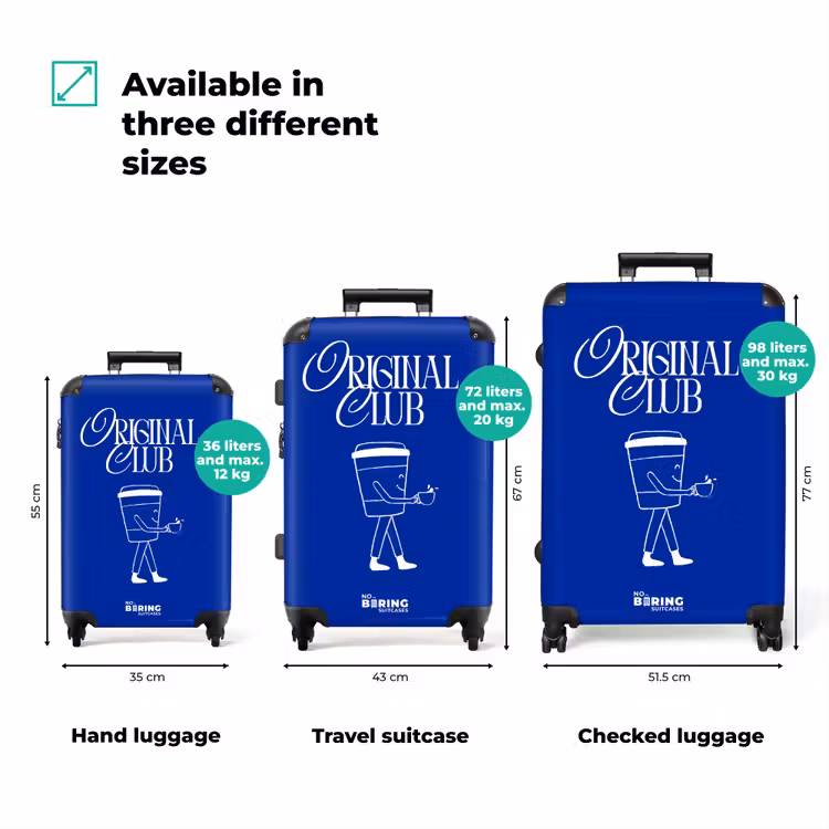 Suitcase - Blue - White - Coffee — 1