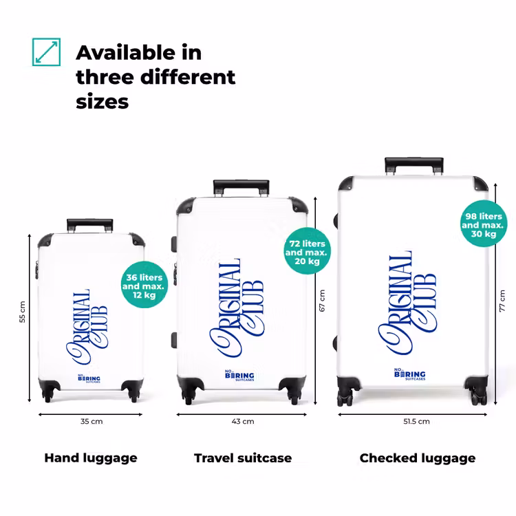 Suitcase - Blue - White - Minimalist — 1