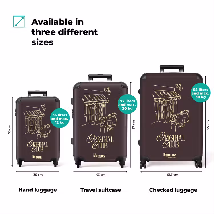Suitcase - Brown - Yellow - Café — 1