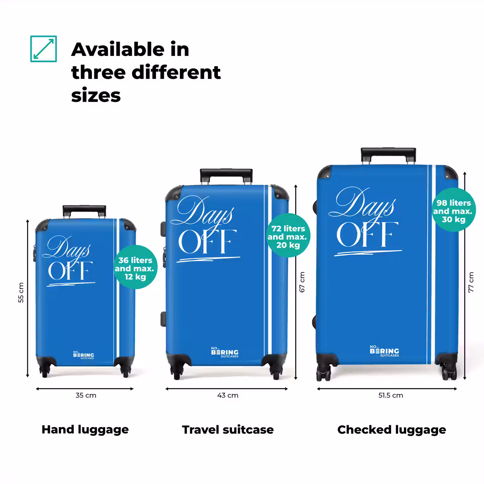 Suitcase - Blue - White - Days Off — 1