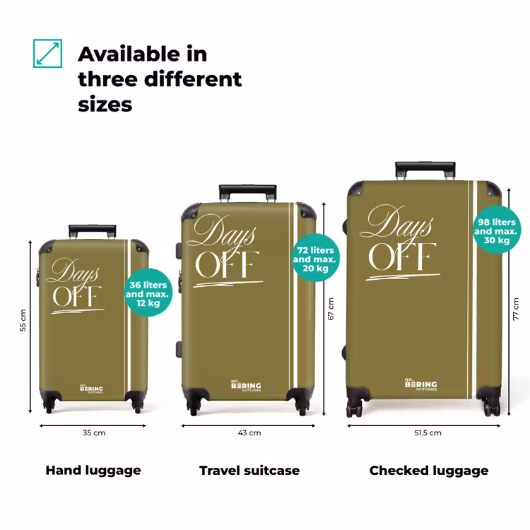 Suitcase - Green - White - Days Off — 1