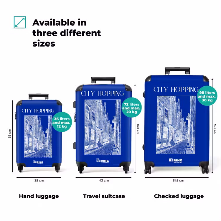 Suitcase - Streets - Blue - White — 1