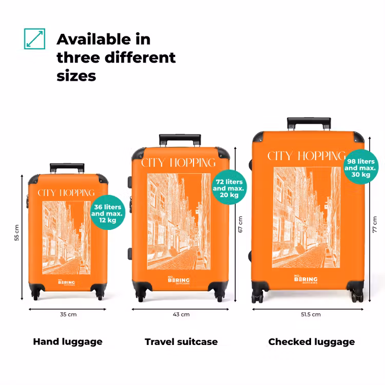 Suitcase - Orange - City Streets - White — 1