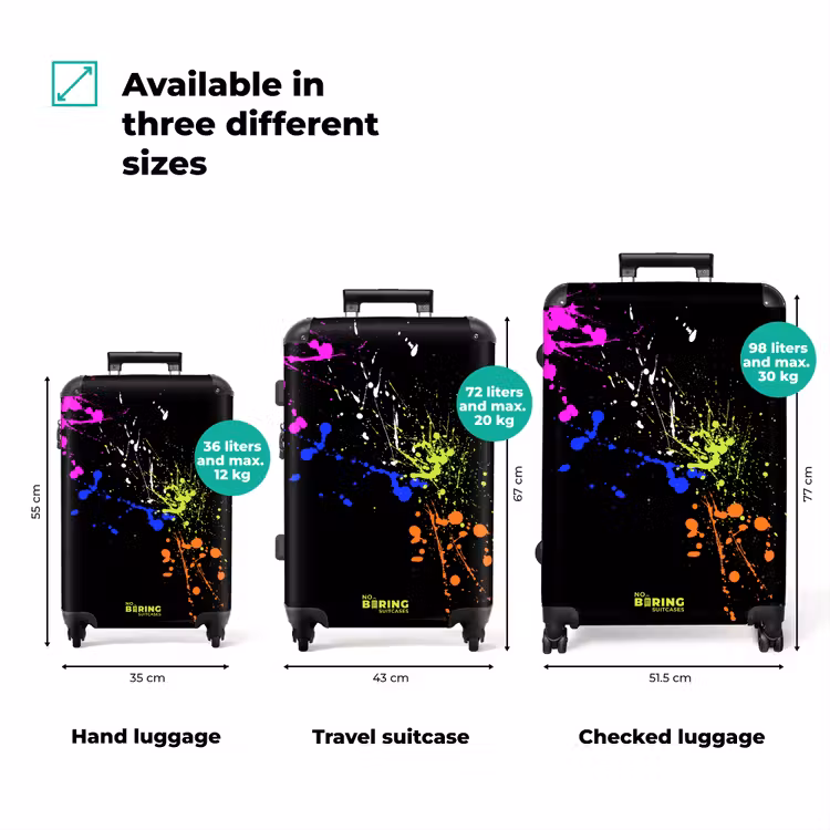 Suitcase - Paint Splatters - Colorful - Black — 1