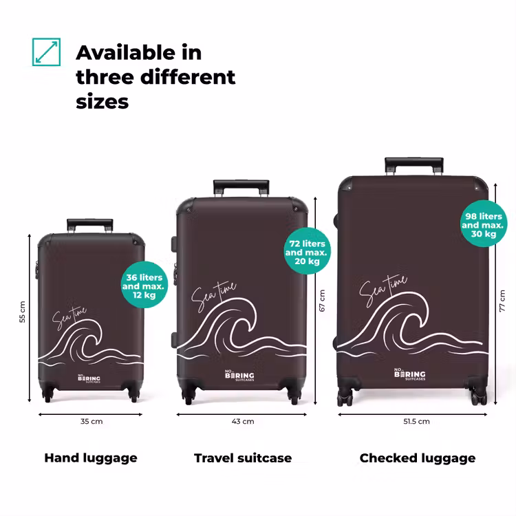 Suitcase - Wavy - Brown - White — 1