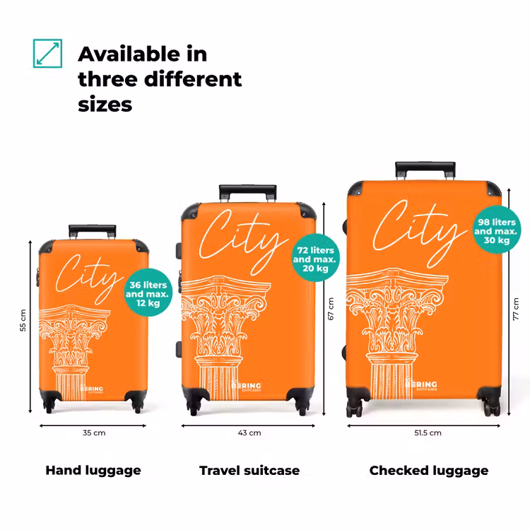 Suitcase - White - Classic - Architecture - Orange — 1
