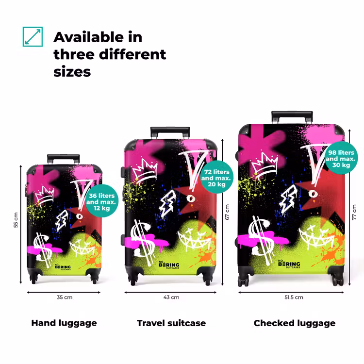 Suitcase - Neon - Graffiti - Symbols — 1